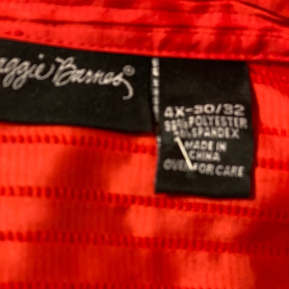 Maggie Barnes 4X (30/32) Orange Button-up Blouse ! - Picture 2 of 10